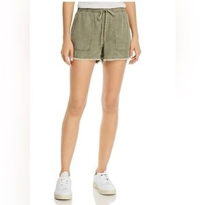 Bella Dahl Frayed Drawstring Shorts, Army Green in Medium